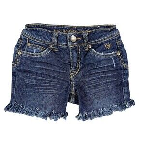 JUSTICE Simply Low Jean Shorts  Girls 8 slim  Cut Off Denim w Flap Pockets
